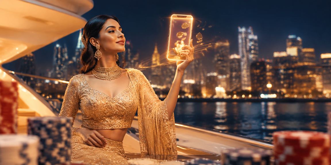 Player enjoying 140001 casino app in traditional lehenga